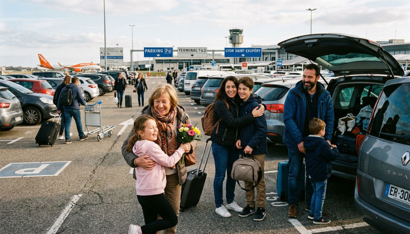 Parking aéroport Lyon Saint Ex : le carrefour secret des grandes retrouvailles familiales